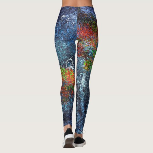 Abstrakte Funkelnd Bäume Leggings (Rückseite)