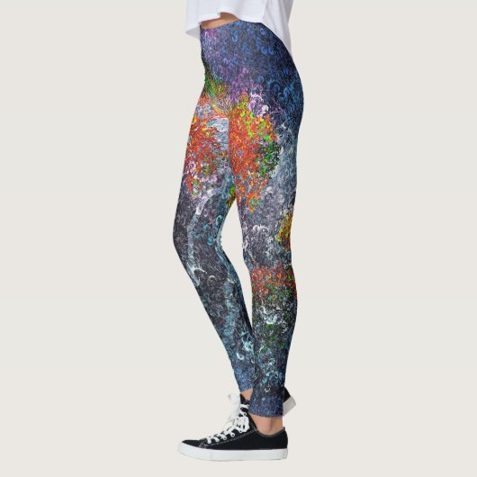 Abstrakte Funkelnd Bäume Leggings (Links)