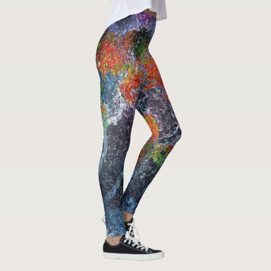 Abstrakte Funkelnd Bäume Leggings (Rechts)