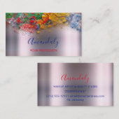 Abstrakte Funky Artwork Makeup Artist Rainbow Visitenkarte (Vorne/Hinten)