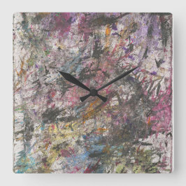 Abstrakte Funky-Colorful Wall Clock Quadratische Wanduhr