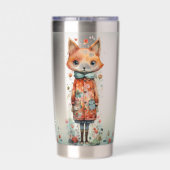 Abstrakte Funky Fox Lady Thermobecher (Rückseite)
