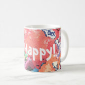 Abstrakte Funky Pink Pastelle Kaffeetasse (VorderseiteRechts)