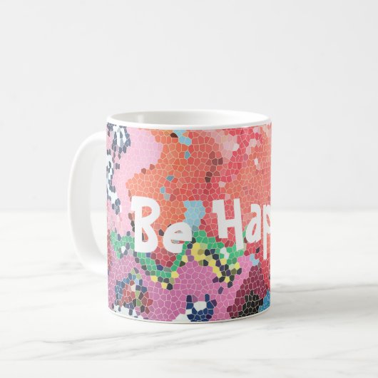 Abstrakte Funky Pink Pastelle Kaffeetasse (Vorderseite Links)