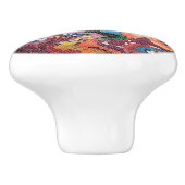 Abstrakte Funky Pink Pastelle Keramikknauf (Seitenansicht)