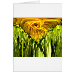 Abstrakte funky Retro-Sonnenblume, verängstigte Ge