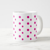Abstrakte, funky rosa Polka Punkte Jumbo-Tasse (Vorderseite Rechts)