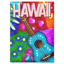 Abstrakte Funky Ukulele Floral Tropical Aquamarin 