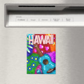 Abstrakte Funky Ukulele Floral Tropical Aquamarin  Magnet (In Situ (Geschirrspüler))