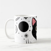 Abstrakte Funny Black Cat Kaffeetasse (Links)