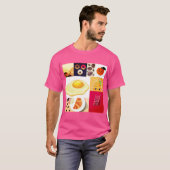 Abstrakte Fusion – Ei, Eis, Leiter & Kaffee T-Shirt (Vorne ganz)