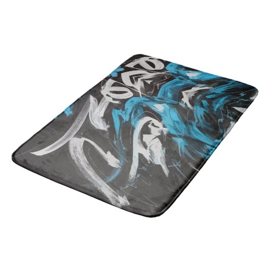 Abstrakte Fusion: Farbabweichungen und dynamische  Badematte (Schrägansicht)