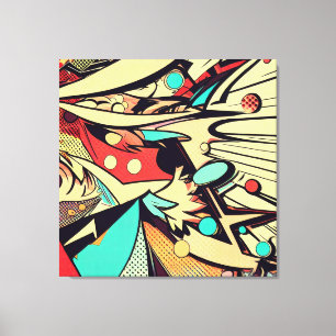 Abstrakte Fusion: Lichtenstein Inspiriert #1 Leinwanddruck