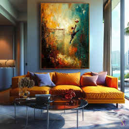 Abstrakte Fußballhalle Kunst Leinwanddruck