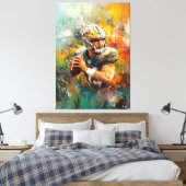 Abstrakte Fußballkunst - Dynamischer Sport Leinwanddruck (Insitu (Schlafzimmer))