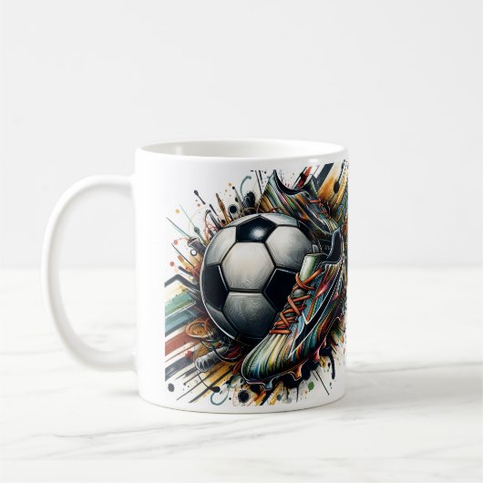 Abstrakte Fußballschuhe Kaffeetasse (Links)