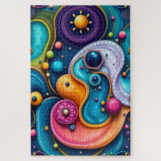 Abstrakte Galaxie: Helles Raummuster Puzzle (Vertikal)