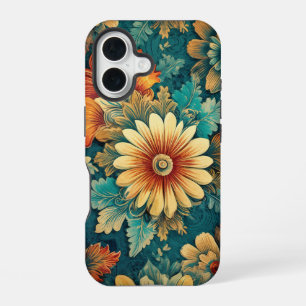 Abstrakte Gänseblümchen- und Blätter-Botanik-Illus iPhone 16 Hülle