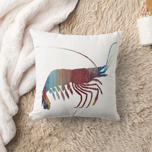 Abstrakte Garnele-Silhouette Kissen (Decke)