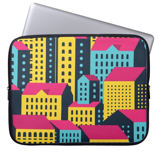Abstrakte Gebäude Landschaft Vintag Laptopschutzhülle (Vorderseite)