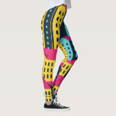 Abstrakte Gebäude Landschaft Vintag Leggings (Rechts)