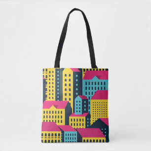 Abstrakte Gebäude Landschaft Vintag Tasche