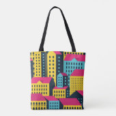 Abstrakte Gebäude Landschaft Vintag Tasche (Rückseite)