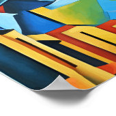 Abstrakte Gebäude Stadtbild Wolkenkratzer Kunst, D Poster (Ecke)