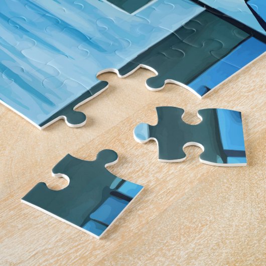 Abstrakte Gebäude Stadtbild Wolkenkratzer Kunst, D Puzzle (Seite)