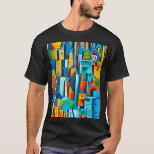 Abstrakte Gebäude Stadtbild Wolkenkratzer Kunst T- T-Shirt