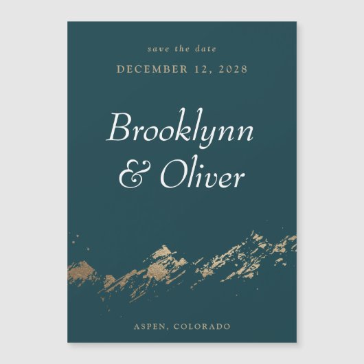 Abstrakte Gebirge dunkelgrün speichern das Datumsf Magnetkarte (Vorderseite)