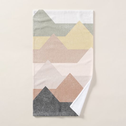 Abstrakte Gebirgsgestaltung Badhandtuch Set (Handtuch)