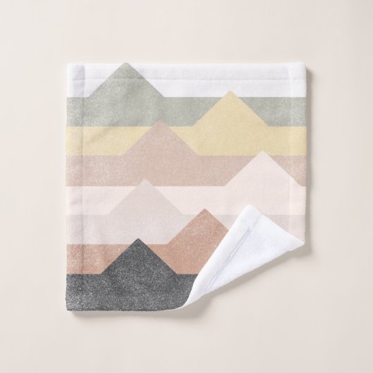 Abstrakte Gebirgsgestaltung Badhandtuch Set (Waschlappen)