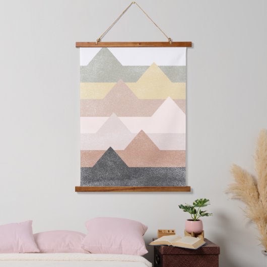 Abstrakte Gebirgsgestaltung Wandteppich Mit Holzrahmen (Schlafzimmer)