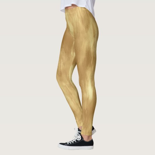 Abstrakte gebürstete Goldstruktur Leggings (Links)