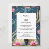 Abstrakte Geburtstagsparty - blaue Einladung (Vorderseite)