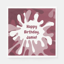 Abstrakte Geburtstagsparty des Roten Spritzers Serviette