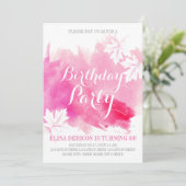 Abstrakte Geburtstagsparty in Aquarell Einladung (Stehend Vorderseite)
