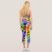 Abstrakte Gefärbte Krawatte Adire Muster Capri Leggings (Rückseite)