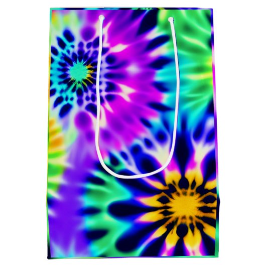 Abstrakte Gefärbte Krawatte Adire Muster Mittlere Geschenktüte (Rückseite)