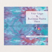 Abstrakte gefärbte Krawatte aus rosa Marmor Visitenkarten (Außenseite Aufgefaltet)