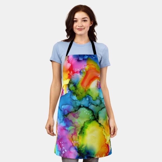 Abstrakte Gefärbte Krawatte des Regenbogens Schürze (Getragen)