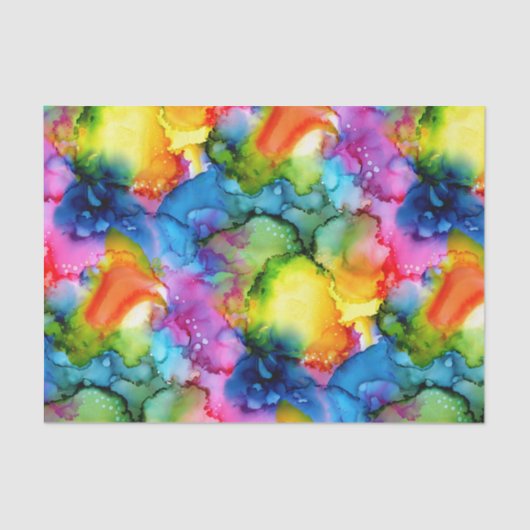 Abstrakte Gefärbte Krawatte des Regenbogens Seidenpapier (Vorderseite)