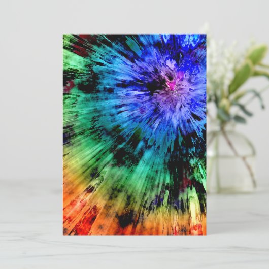 Abstrakte Gefärbte Krawatte Feiertagskarte (Stehend Vorderseite)