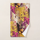 Abstrakte gefärbte Krawatte in Rosa und Gelb Badhandtuch Set (Handtuch)