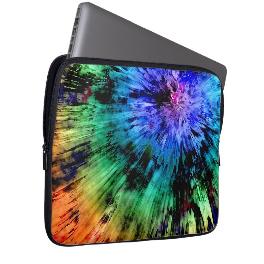 Abstrakte Gefärbte Krawatte Laptopschutzhülle (Vorne Rechts)