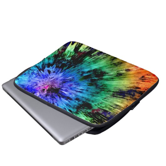 Abstrakte Gefärbte Krawatte Laptopschutzhülle (Vorne Knopf)