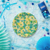 Abstrakte Gefärbte Krawatte von Grün und Gelb Pappteller (Party)