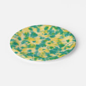 Abstrakte Gefärbte Krawatte von Grün und Gelb Pappteller (Schrägansicht)