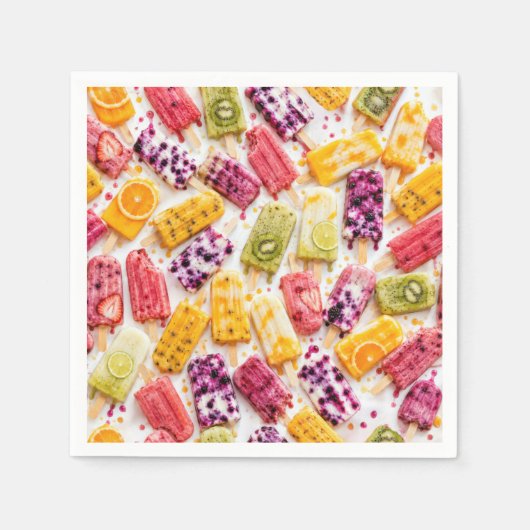 Abstrakte gefrorene Fruchteisstäbchen Serviette (Vorderseite)